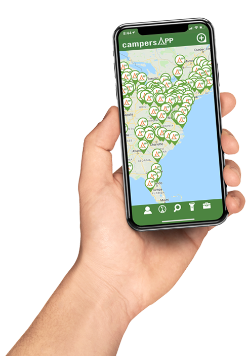 campersAPP network - home screen
